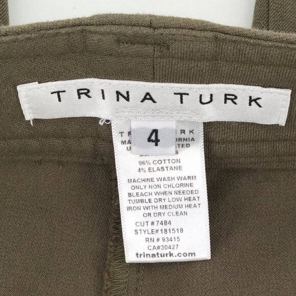 Trina Turk Wide Leg Cropped olive Colored … - Picture 8 of 12